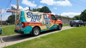 Sweet Life Heating, Cooling and Electric work van providing AC repair services in Frankfort, KY.